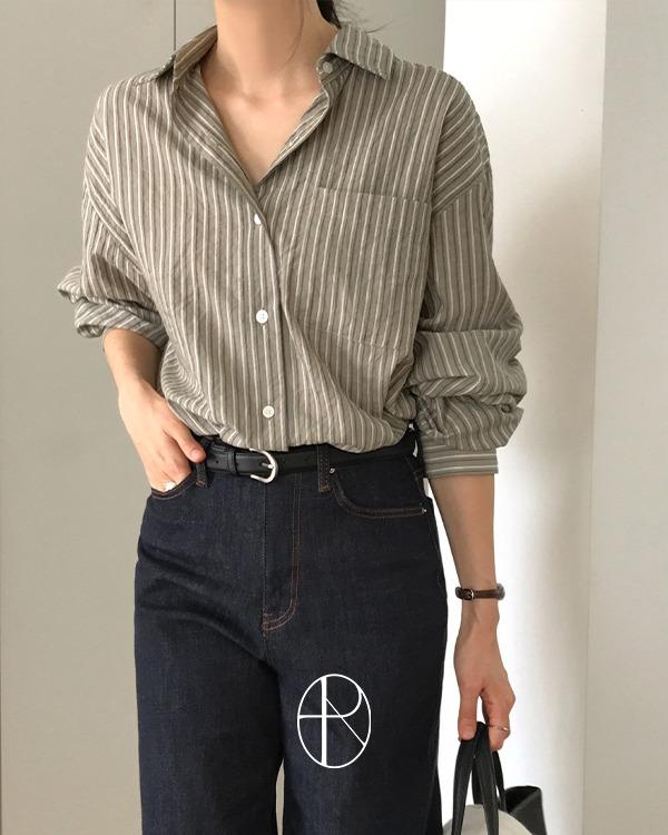 [루즈핏/클래식][MADE] 포이드 스트라이프 셔츠
