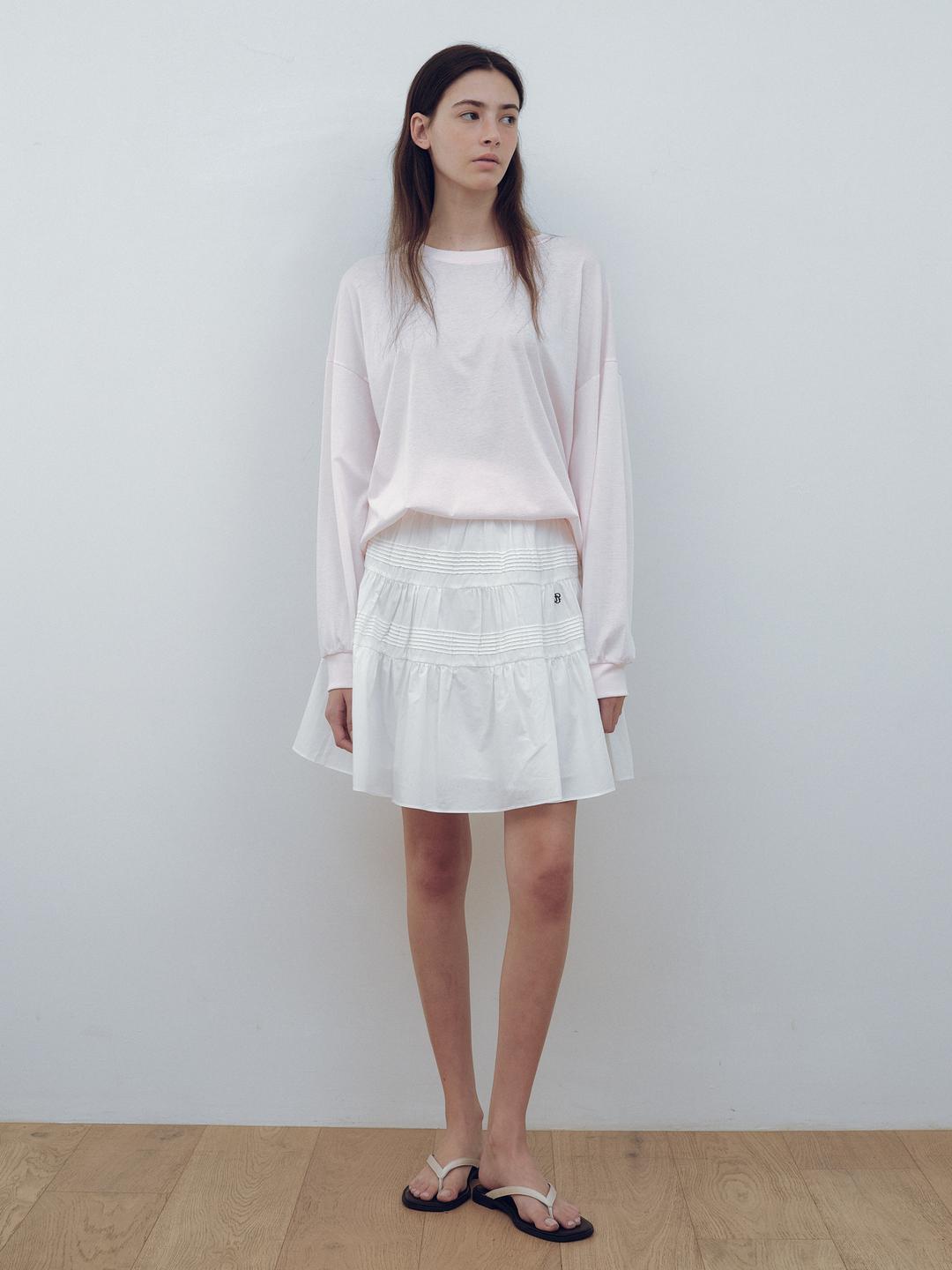 Tiered cotton mini skirt