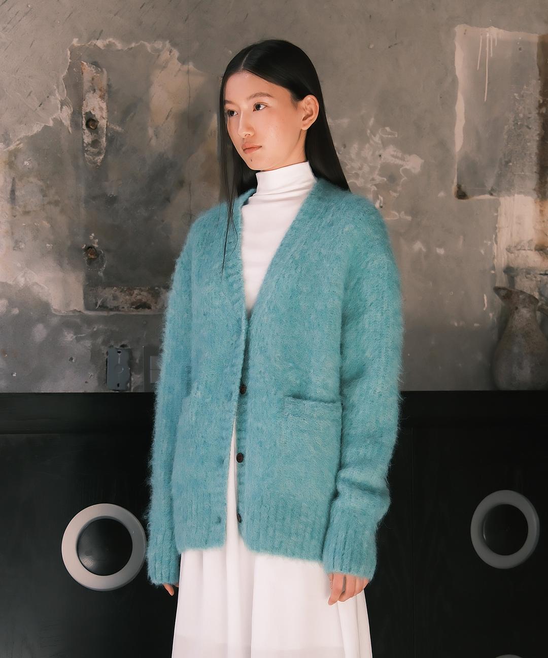 Alpaca Over-Fit Knit Cardigan_Mint