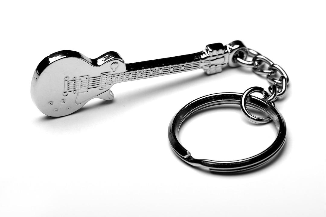 Classic rock electric guitar keyring - gift idea for guitarists