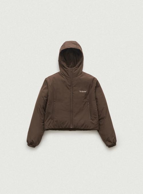 Clo Cropped Puffer Jacket_Brown