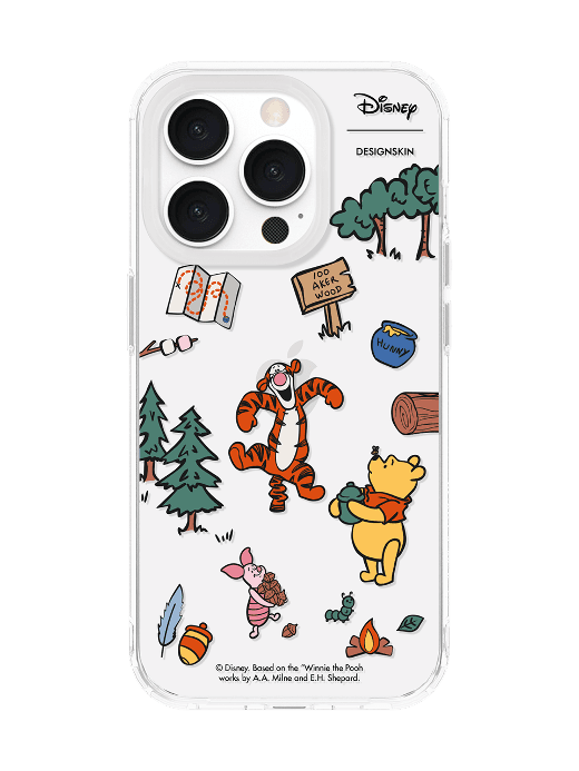 [디즈니] 아이폰 클리어 그래픽 케이스-캠핑/곰돌이 푸 프렌즈 인 네이처