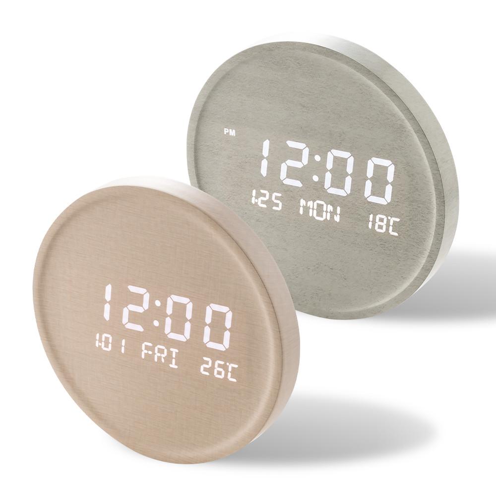 플라이토 문클락 인테리어 우드 벽걸이시계 거실 무소음 전자 LED 벽시계 집들이 이사 결혼 개업 선물