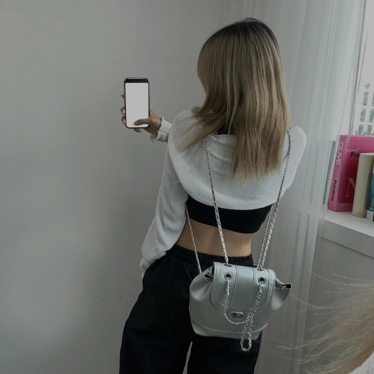 체인 미니실버백팩 #y2k #백팩