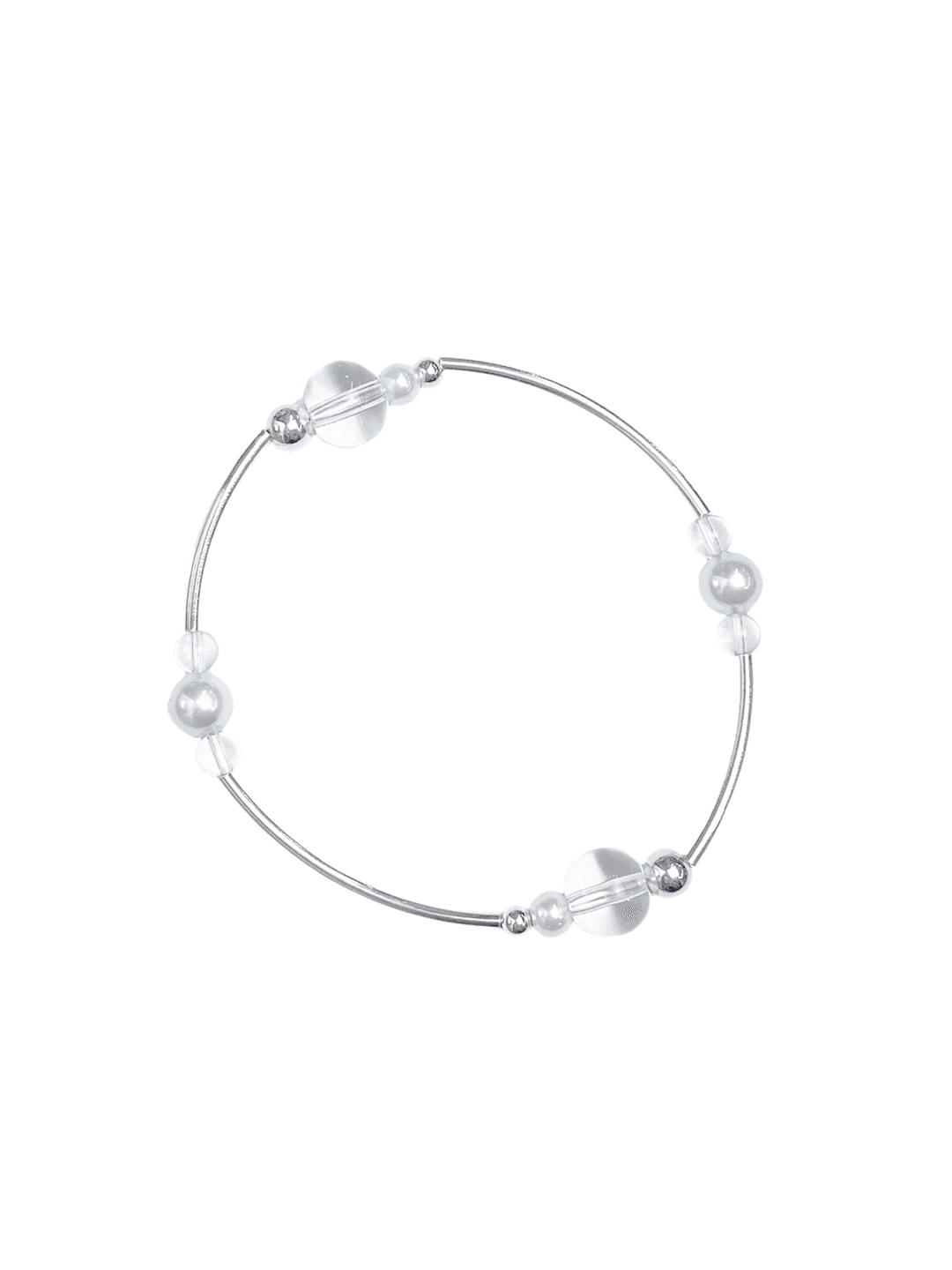 [SILVER925] clear pearl bracelet