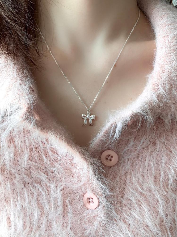fine ribbon necklace 리본 목걸이 데일리 목걸이