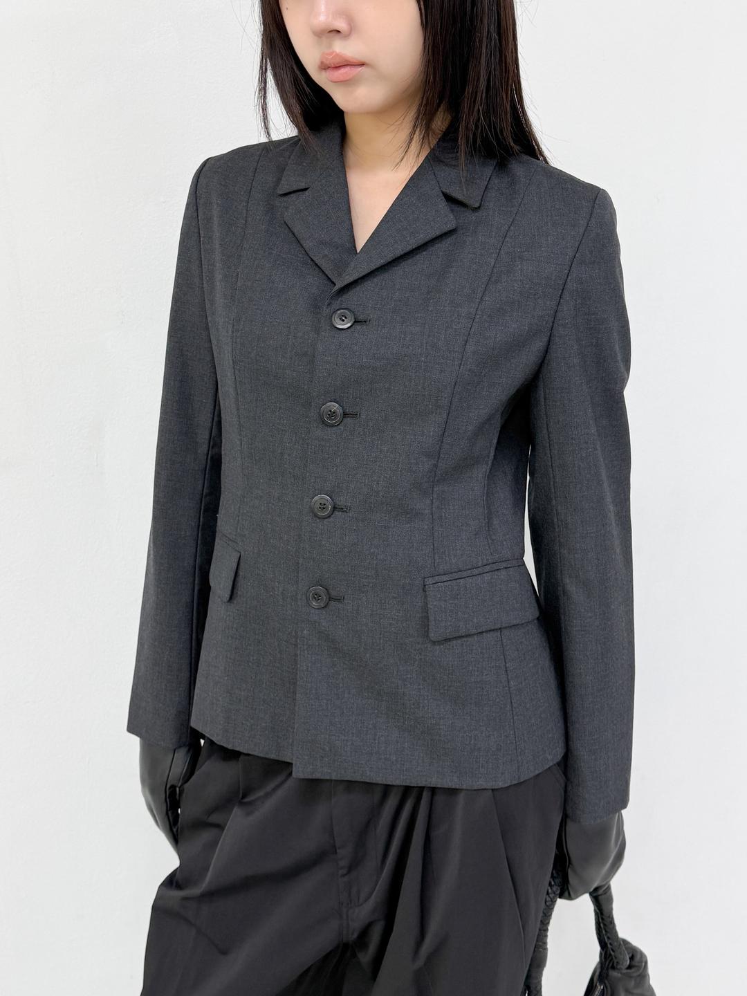 660. Charcoal single wool jacket