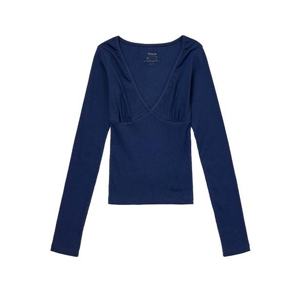 Cassie V Fitted Long Sleeves(Navy)