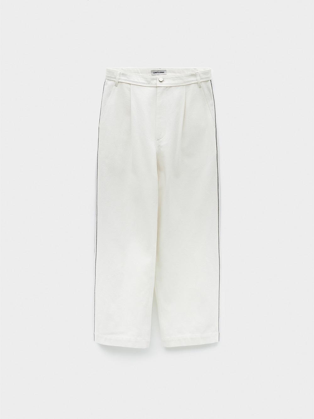 Drawstring Cotton Pants_Grey Stripe