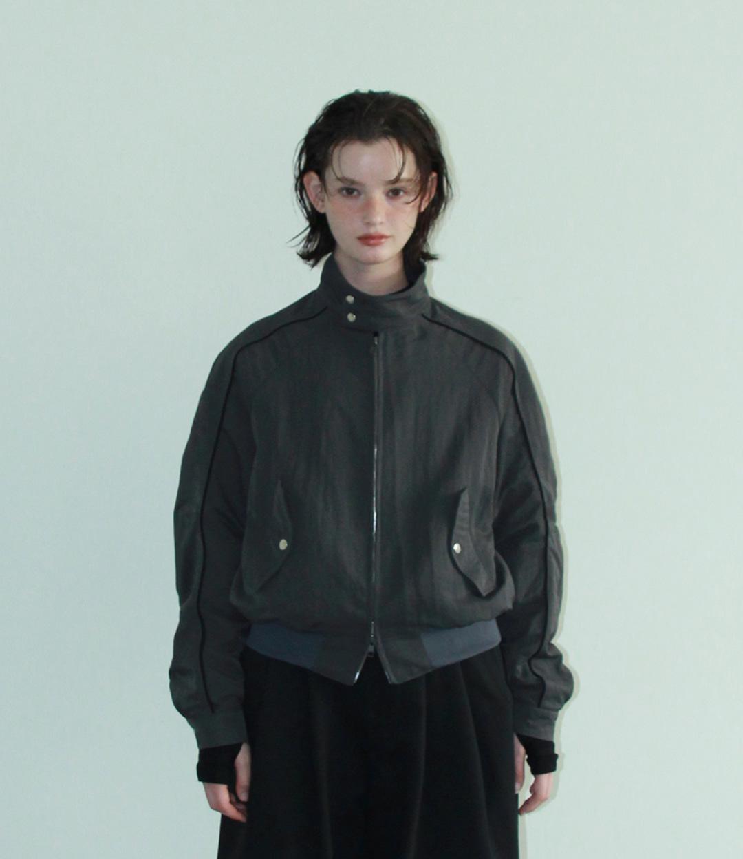 CURVED LINE HIGHNECK JUMPER (CHARCOAL)