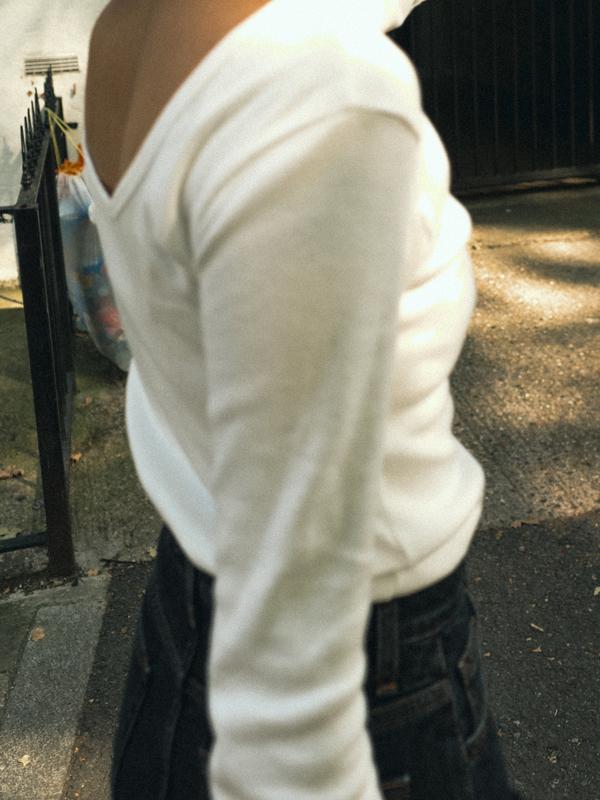 DEEP ROUND-NECK COTTON T-SHIRT, HARE