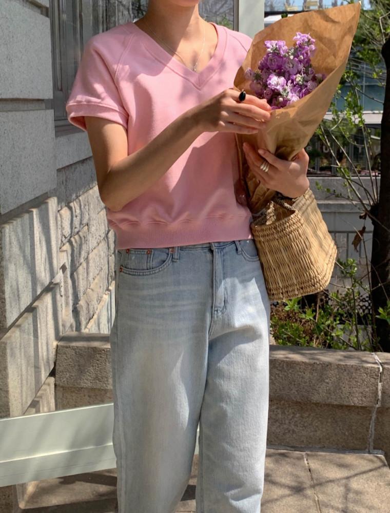 아잉 그릭 크롭맨투맨(6colors)