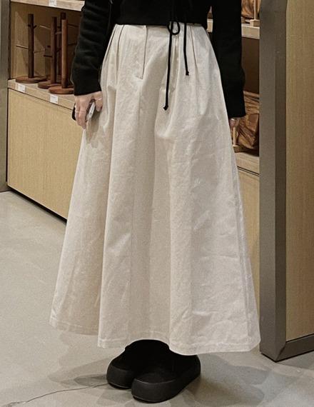 빈블 드빌핀턱롱스커트