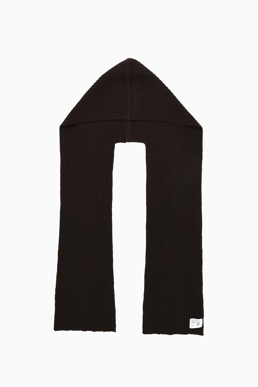 HOOD SCARF, BROWN