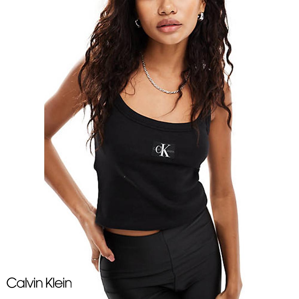 캘빈클라인 진 립 탱크탑 블랙 여성 나시티