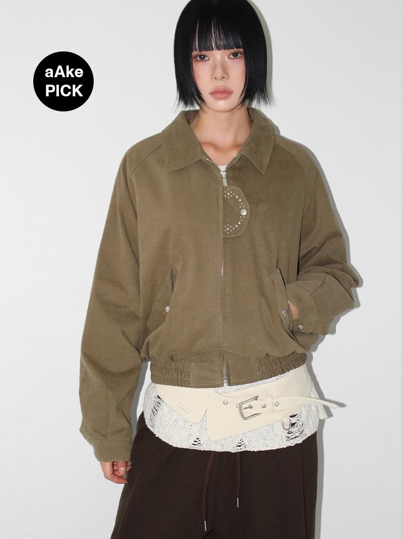 (*당일발송) FLAP STUD POCKET JUMPER (brown / charcoal)