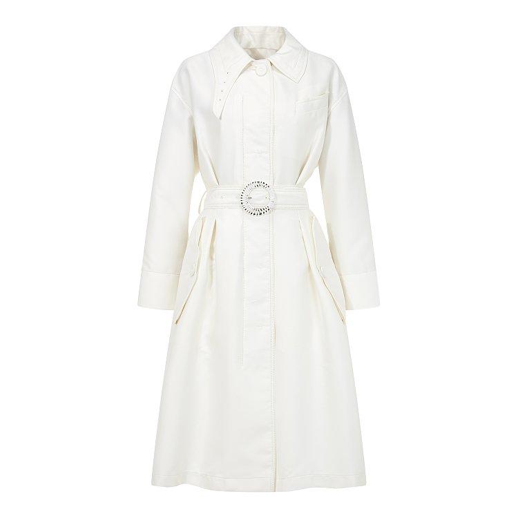 여성 실크 블렌드 벨티드 코트