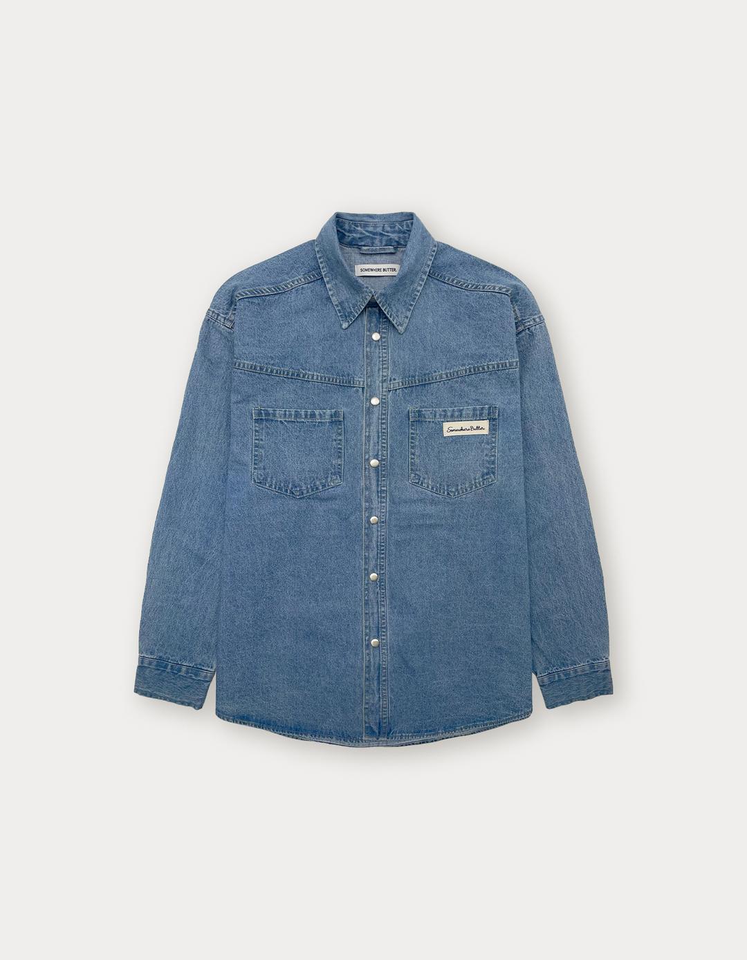 3rd / 3.14 출고 Western Denim Over-Fit Shirt - Middle Blue