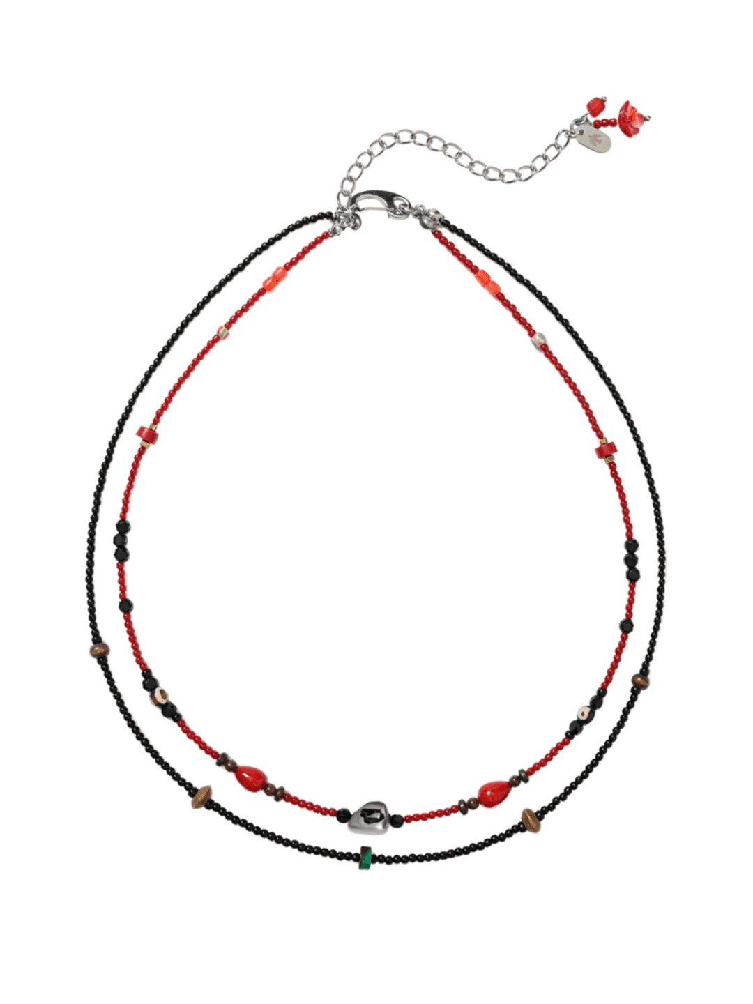 Layered Necklace Red