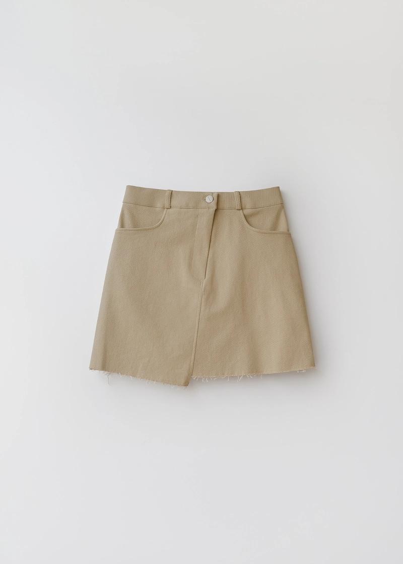 ANDNEEDS - Cotton twill mini skirt (beige)