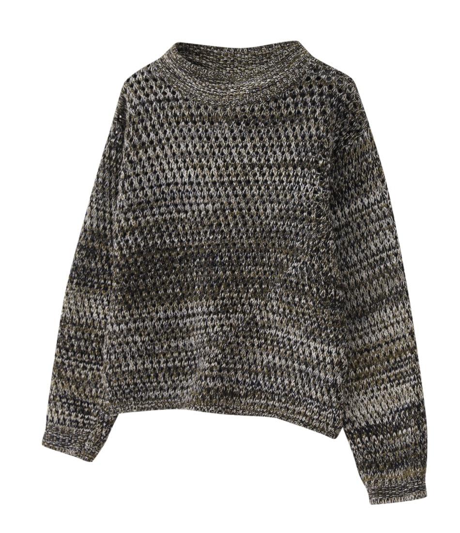 GRAY OPEN KNIT SWEATER