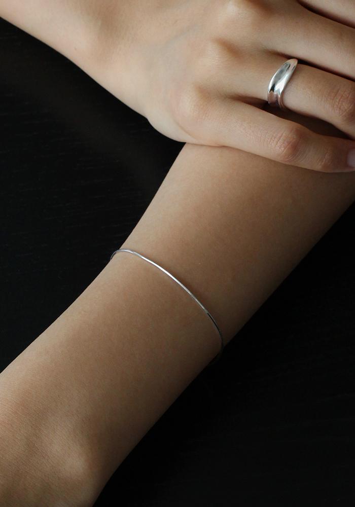 [White gold] Snake Chain Bracelet