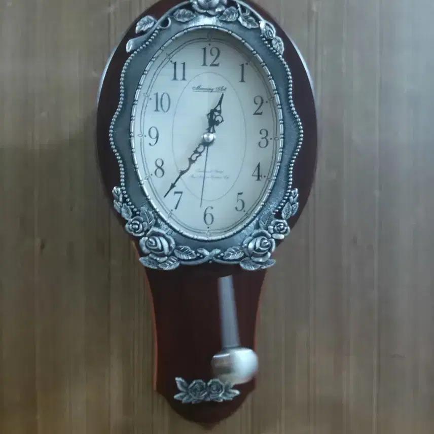 Morning Art  장미 주석 추시계