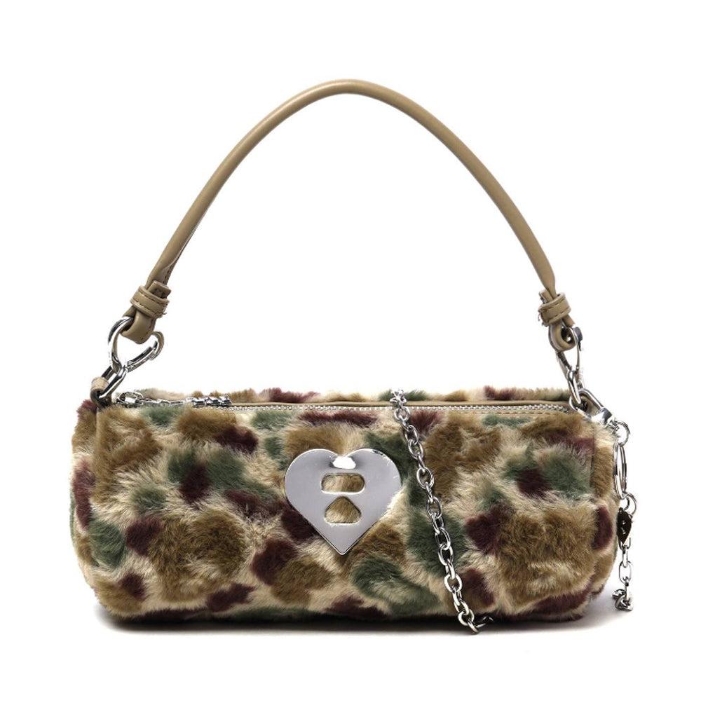 A BATHING APE - APEE PATTERN FAUX FUR SHOULDER BAG