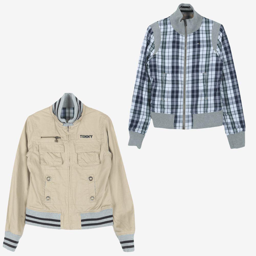 TOMMY HILFIGER타미 힐피거 면 100% 리버서블 자켓WOMEN(M)VJ1943