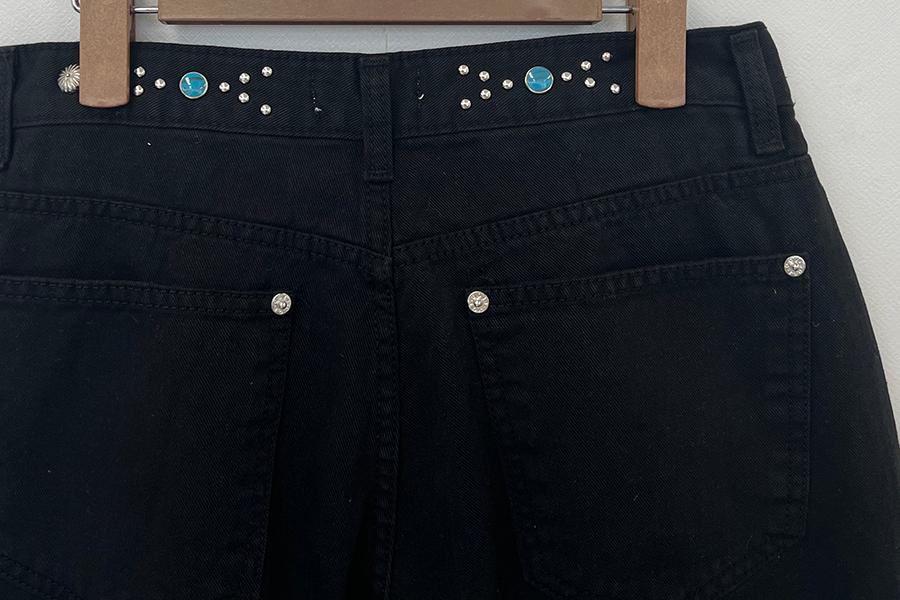 쿠치마치 [OOT/인기폭발!/직진배송] 블랙 비즈 보헤미안 와이드 팬츠