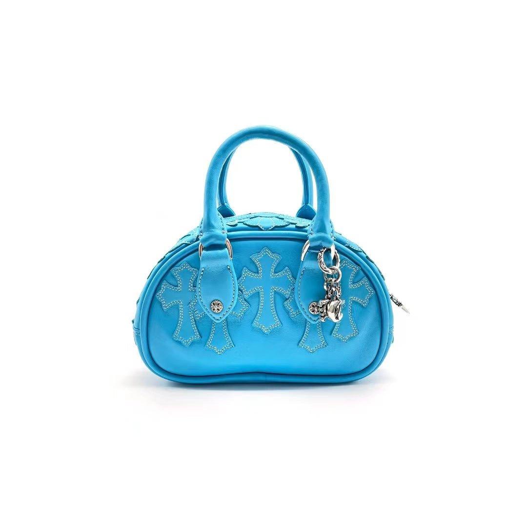 크롬하츠 Chrome Hearts Leather Cross Patch Blue Mini Bowling