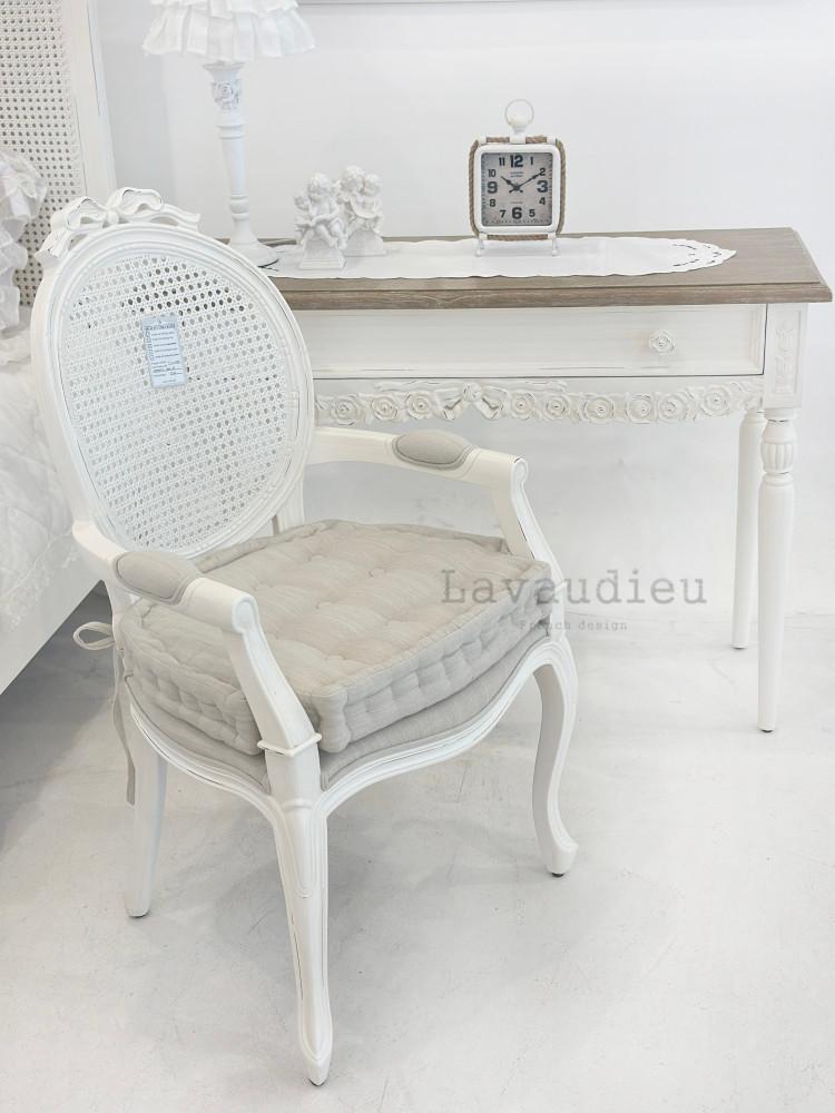 프렌치 가구 라탄팔걸이 리본의자 쉐비프렌치가구