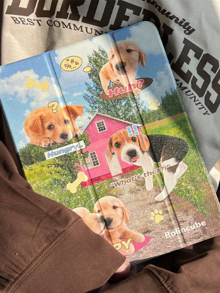 브라운 퍼피 아이패드 케이스 귀여운 강아지 유니크 키치 애플 ipad 프로 에어5