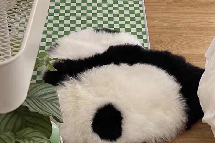 미니 러그 북유럽 장모 양털 부드러운 퍼러그 판다 50x60cm