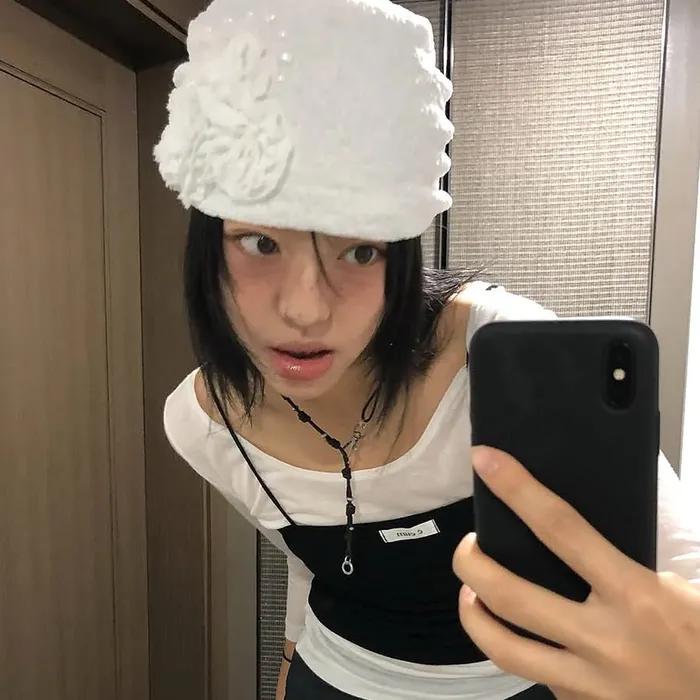 Ruffle Shirring Beanie (FL-740_White)