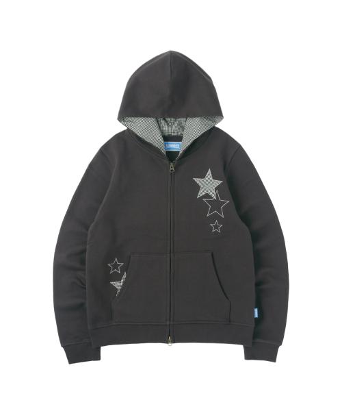 Stars Zip Up Hoodie - Charcoal