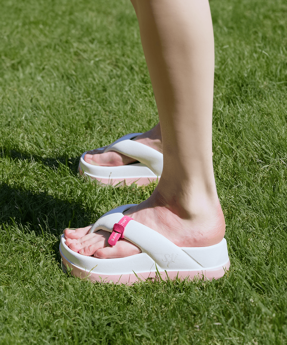 버블 플랫폼 6cm 통굽 배색 쪼리 플립플랍 3color