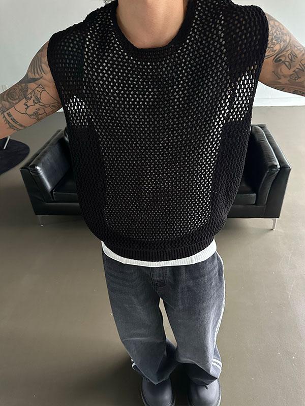 YM punching vest knit