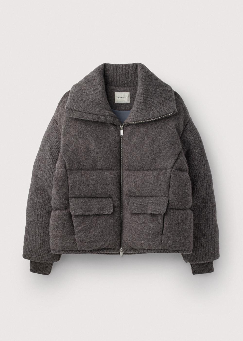 [12/30(월) 예약배송] Shetland wool alpaca puffer jacket_Ash