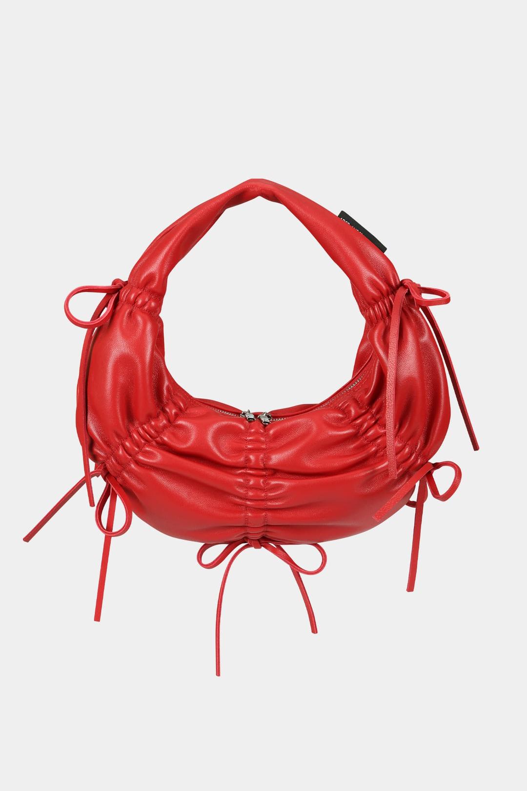 SMALL DUMPLING LEATHER BAG aaa400w(RED)