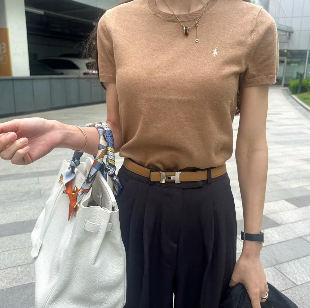 24SS국내백화점)폴로랄프로렌 우먼 라운드 반팔니트(3컬러)