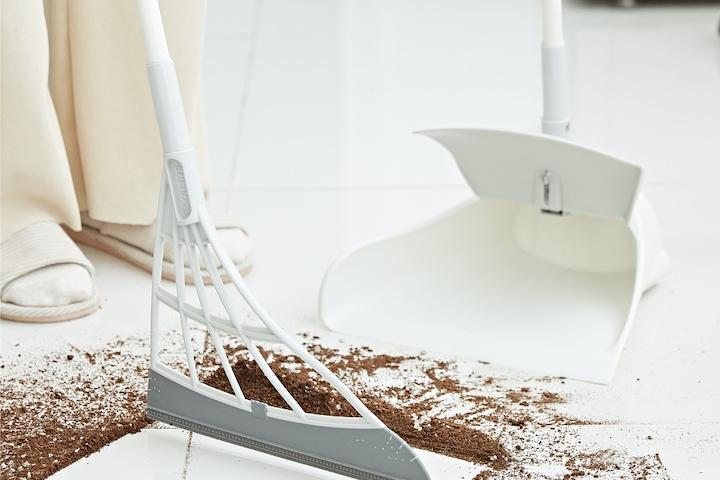 세트 (빗자루+받기) 고양이털 먼지 액체 청소 3in1 실리콘 빗자루