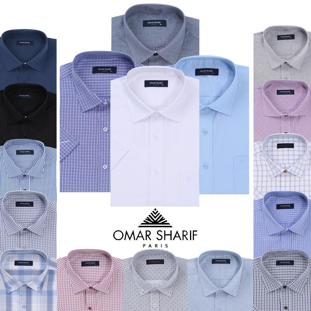 남자반팔셔츠 빅사이즈 여름 남성와이셔츠 일자핏 슬림핏 체크 스트라이프 오마샤리프