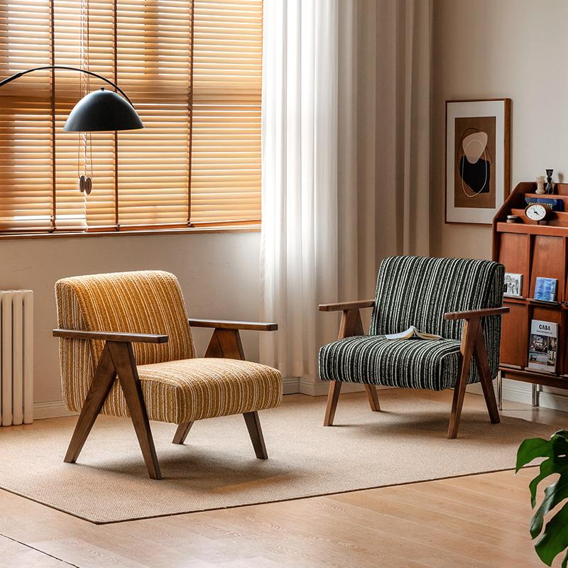 [예스우드] 노르만 레트로 1인용 라운지 소파