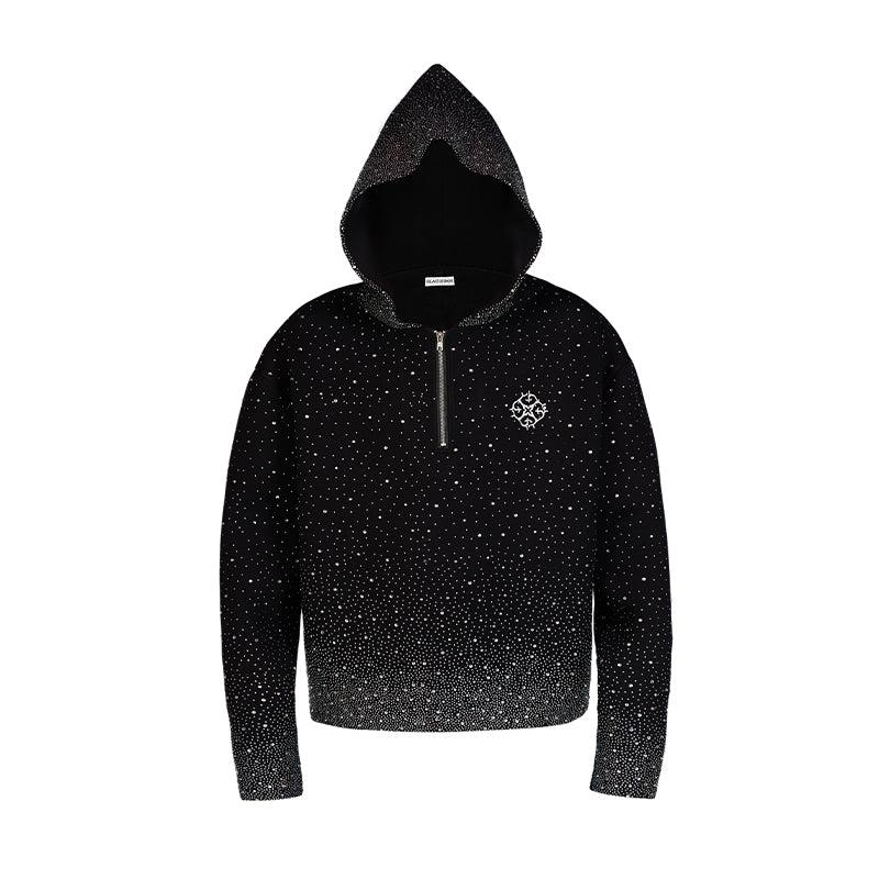 GLACIERBOY "RAP STAR" SERIES Gypsophila Full Diamond Hoodie - Black / S