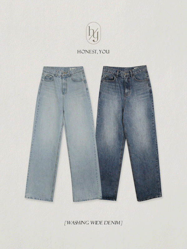 [HONEST, YOU] 브론즈 워싱 와이드 데님 - pt(S,M,L/숏ver,롱ver)