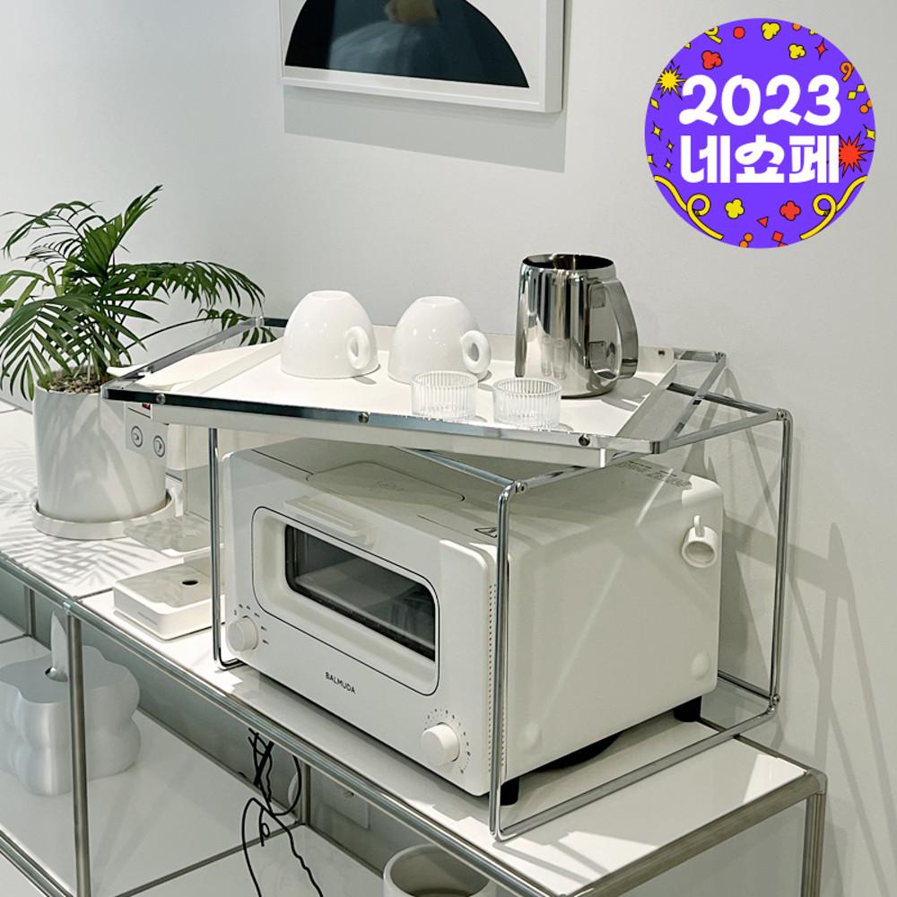 주방 철제 렌지대 전자레인지 커피머신 거치대 2단 선반