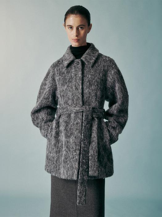 WOOL BLEND BELTED JACKET