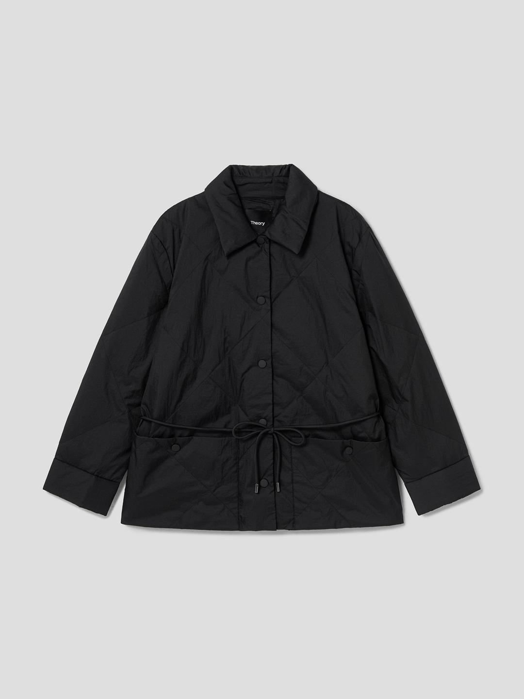 🖤블랙 +7%🖤 Women Washer Nylon Crop Quilt Jacket - Black
