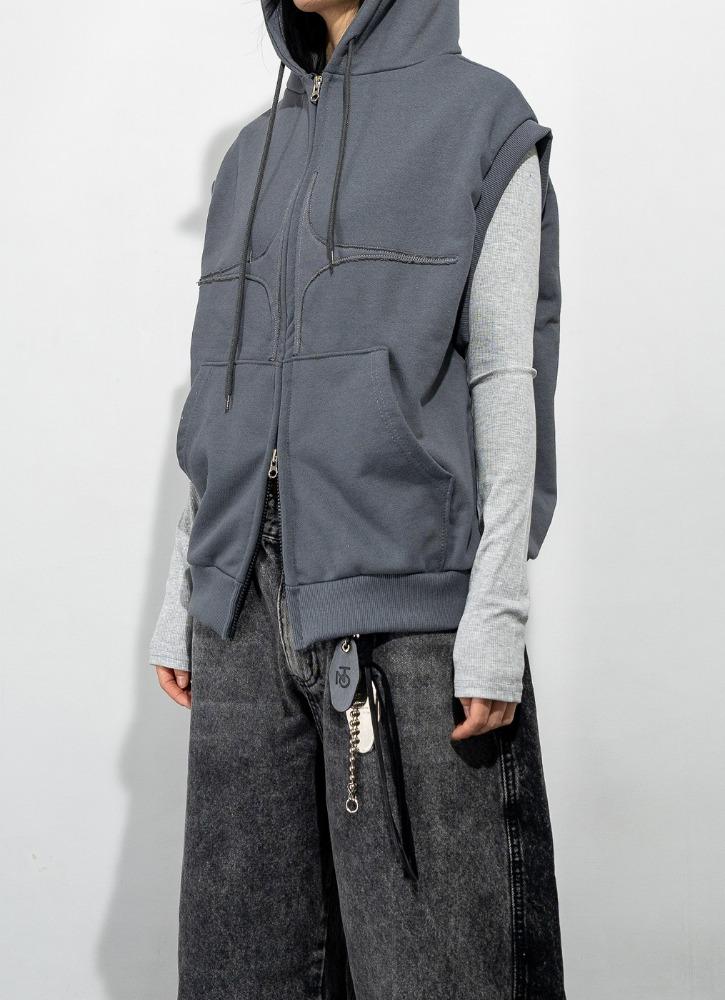 [unisex] 스타 후드 베스트